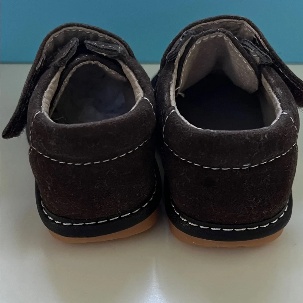 Soft Brown Baby Walker Shoes with Velcro Strap